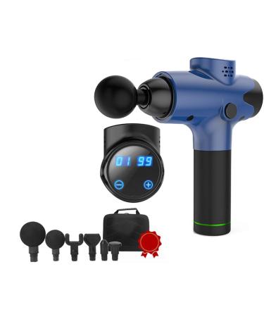Fascia gun muscle relaxant fitness deep membrane massage gun Soothing meridian gun massage device full body massage gun (black/silver/blue/red) Blue