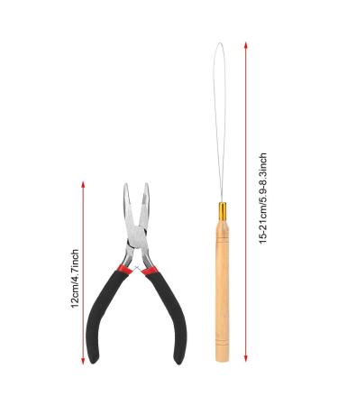 Premium Hair Extension Kit - Pliers Braiding Tools Crochet Hook & Silicone Micro Rings - Perfect for Hair Extensions & Feathers (Black) - Buy Online on GoSupps.com