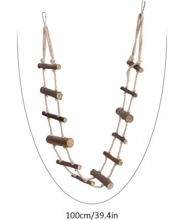 Fdit Bird Ladder Toy Hamster Stairs Wooden Flexible Suspension Bridge Climbing Swing for Parrot Budgie Parakeet Cockatiel African Grey Hamster Squirrel - Buy Online on GoSupps.com