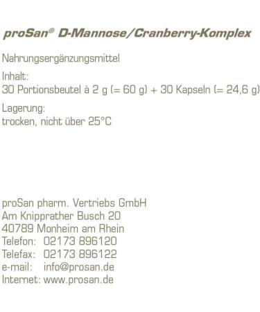 Prosan D-Mannose & Cranberry Complex | 100% Natural D-Mannose Powder & Capsules | Boost Immune System & Bladder Health | 30 Sachets + 30 Capsules - Buy Online on GoSupps.com