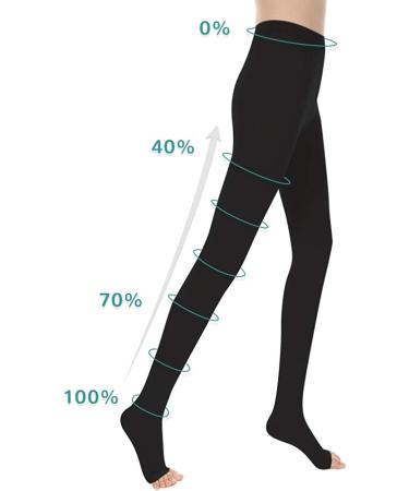 Medical Compression Pantyhose Stockings 20-30mmHg - Plus Size, Firm Graduated Support for Swelling, Edema, Varicose Veins - Black XXL - Buy Online on GoSupps.com