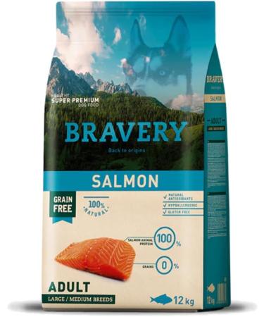 BRAVERY Salmon Dog Food 12 kg Size L/M - Buy Online on GoSupps.com