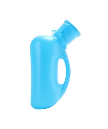 Portable Male Urinal Pee Bottles with Lid 1200mL Men's Potty Urinals for Home Camping Car Travel (Blue) Happy
