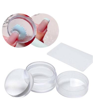 Tixiyu Clear Silicone Jelly Stamper - Nail Art Stamp Set with Lid & Schaber | Transparent Stamping Tools for Professionals - Buy Online on GoSupps.com