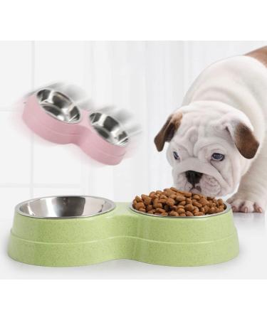 Fuwok Double Dog Bowl Non Slip Removable Stainless Steel Double Bowl 2-IN-1 Dog Bowl with Non-spill For Small Dogs Cats and Animal etc(S Pink) S Pink - Buy Online on GoSupps.com