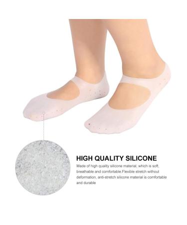 Silicone Protective Socks - Foot Care Tool for Cracked Feet | Anti-Cracks Silicone Socks (L-White) - Shop Internationally! - Buy Online on GoSupps.com