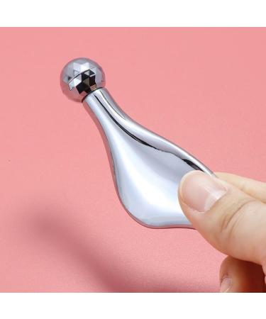 3D Eye Cream Massager - Double Heads Rotating Roller Ball & Mini Scraping Board for Skin Care - Silver - Buy Online on GoSupps.com