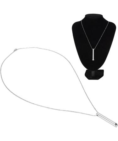 DAUZ Mindful Breathing Necklace - Stress Reduction & Anxiety Relief | Wearable Stainless Steel Jewelry for Women - Silver - Buy Online on GoSupps.com