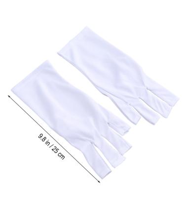 DOITOOL Cotton Glove Manicure Glove 1 Pair manicure gloves UV shield glove half-finger gloves anti UV glove nail short white Gel Manicure Gloves Silicone Ear Display - Buy Online on GoSupps.com