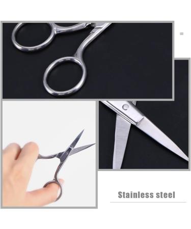 POPETPOP Stainless Steel Eyebrow Scissors Set - 6pcs Facial Hair Grooming Tools for Eyebrows Mustache & Nose Hair - Buy Online on GoSupps.com