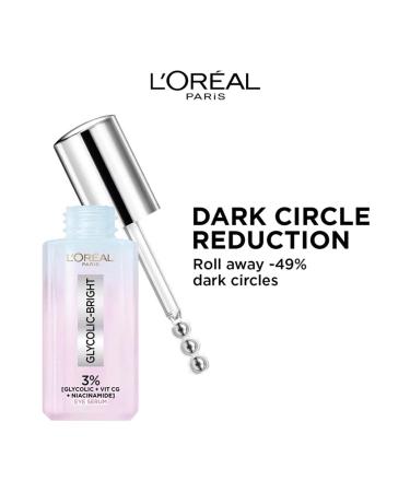 L'Or al Paris Glycolic Bright Dark Circle Eye Serum | 3% Glycolic Niacinamide & Vitamin Cg - 20ml | International Shipping - Buy Online on GoSupps.com