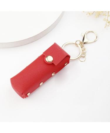 Portable Lipstick Organizer Keychain - Travel Lip Gloss Bag & Chapstick Pendant for Women - Red - Buy Online on GoSupps.com