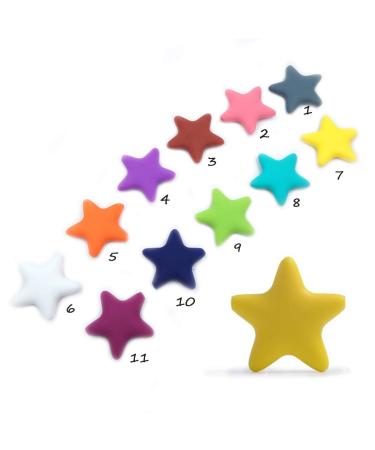 11pcs Mini Cute Silicone Five-Pointed Star Bead Animal Beads for DIY Nursing Necklace - Mix Color - Buy Online on GoSupps.com