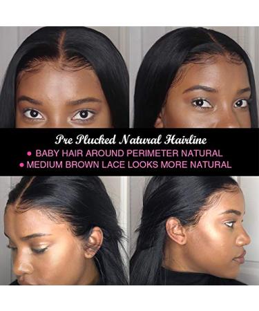 CHEETAHBEAUTY 20 Inch T Part Lace Front Wig - Natural Black Human Hair for Black Women - Buy Online on GoSupps.com