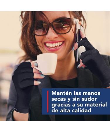 Dr. Arthritis Copper Compression Gloves for Women and Men - Small Black Open Finger Hand Brace for Arthritis Pain Relief and Carpal Tunnel Support - Buy Online on GoSupps.com