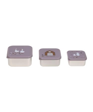 L SSIG Snack Box Set of 3 - Stainless Steel Tiny Farmer Lilac | Eco-Friendly & Durable Lunch Containers - Buy Online on GoSupps.com