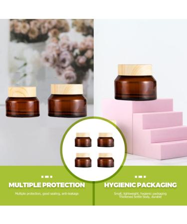 Lurrose 5-St Cosmetic Bottle Set | Glass Lotion & Cream Containers for Travel | Empty Makeup & Eye Cream Jars - Buy Online on GoSupps.com