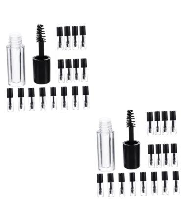 FOMIYES 40 Pcs Empty Eyelashes Lip Gloss Empty Eyelash Bottle Mini Mascara Tubes Eyelash Brush Self Made Blackx2pcs 5x1.1cmx2pcs