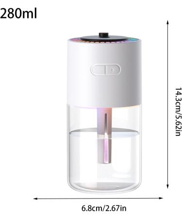 Portable Humidifier Desk Air Humidifier Personal Facial Mister | Rechargeable Cool Mist Humidifiers with Starry Projector Personal Desktop Humidifier for Bedroom Nightstand White - Buy Online on GoSupps.com