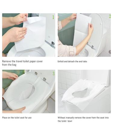 Disposable Toilet Seat Covers - 50-Pack Flushable Paper Covers for Adults & Kids - Biodegradable & Travel-Friendly - Ideal for Public Restrooms, Airplane & Camping - Buy Online on GoSupps.com
