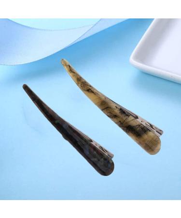 2pcs Large Duckbill Hair Clips for Women Girls - French Alligator Hair Barrettes in Black and Brown - Buy Online on GoSupps.com