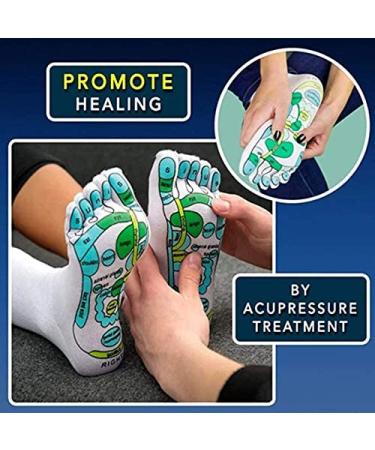 Acupressure Reflexology Socks with Massage Tools - Relieve Tired Feet | White Physiotherapy Socks - Buy Online on GoSupps.com