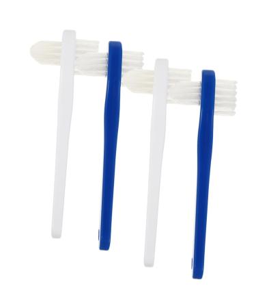 Gatuida 4 pieces double -headed toothbrush cleaning brush for false teeth double -sided toothbrush prosthesis brush denture brushes household braces