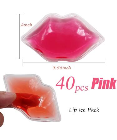 40 Pack Pink Lip Filler Ice Packs - Small Ice Pack for Mouth Injections, Injuries & Bruises - Buy Online on GoSupps.com