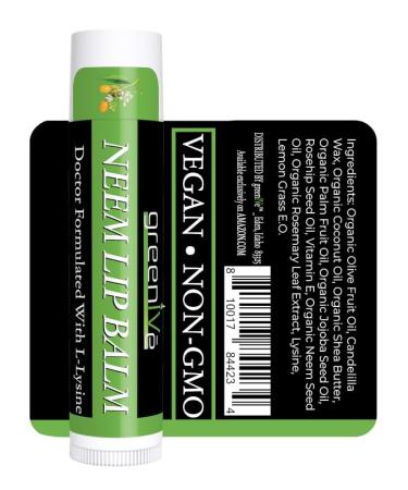 GreenIVe Neem Lip Balm Vegan Lip Moisturizer with L-Lysine Soothe and Soften (1)