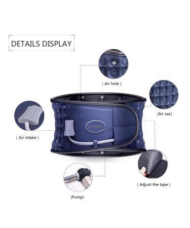 LEAMAI Decompression Back Belt | Back Brace for Lower Lumbar Support | Men & Women | Blue (Y01-S 25-36) - Buy Online on GoSupps.com