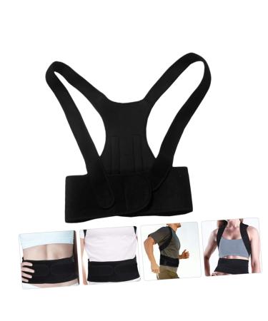 Beavorty Hunchback Belt Support & Posture Straightener for Heating Pad - Upper Back Support Bracket for Men - Black Fabric - Buy Online on GoSupps.com