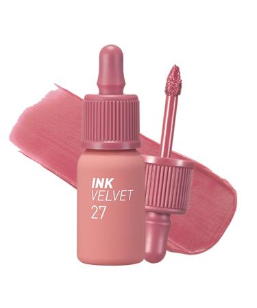 Peripera Ink the Velvet Lip Tint | High Pigment Color, Longwear, Weightless, Not Animal Tested, Gluten-Free, Paraben-Free | #027 STRAWBERRY NUDE, 0.14 fl oz