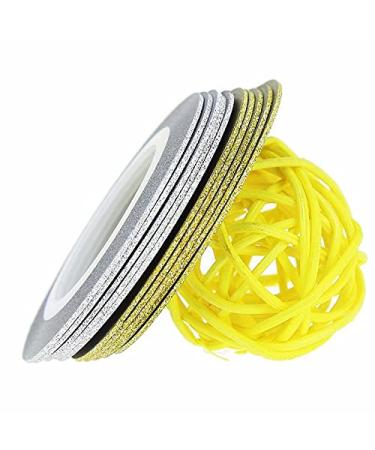 20 Rolls Laser Gold Silver Glitter Nail Art Striping Tape Lines Width 1mm-Striping Tape for Nail Art-Nail Striping Tape Foil-Nail Striping Tape Thick-Nail Striping Tape with Dispenser-Self-Adhesive DIY Nail Art Tape Mix color