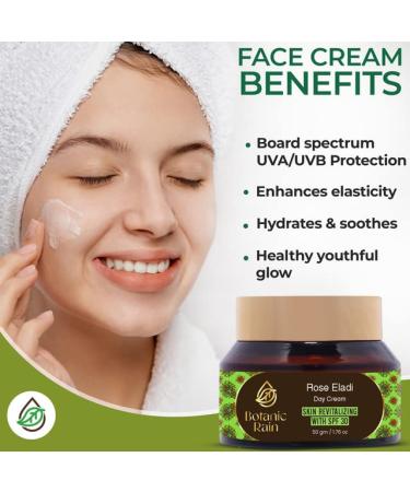 Botanic Rain Organic Face Moisturizer With SPF With Rose Eladi And Night Cream With Jasmine Neroli Natural Ayurveda Products Suitable For All Skin Types For Women And Men - Buy Online on GoSupps.com
