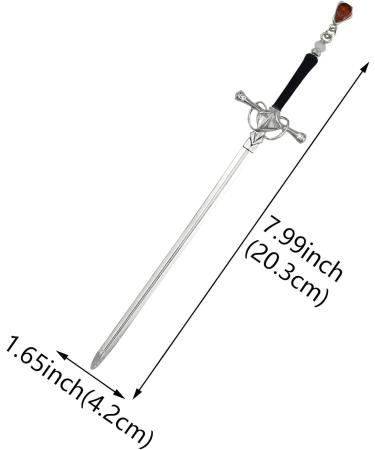 2 PACK Chinese Sword Tassel Hair Accessories Sticks for Women Buns with Hair Gems Sword (Silver) - Buy Online on GoSupps.com
