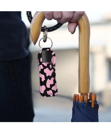 FKELYI Black Leopard Print Chapstick Holder Keychain - Portable Lip Balm Sleeve Pouch for Travel - Buy Online on GoSupps.com