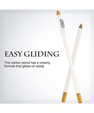 8 Pieces Barber Pencil Set with Sharpener - Beard Guide and Hairline Razor Trace Pencils for Men - White - Buy Online on GoSupps.com