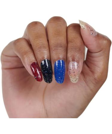 Color Street Nail Strips - Frills and Thrills Navy Blue & Silver Glitters - 16 Count - Buy Online on GoSupps.com