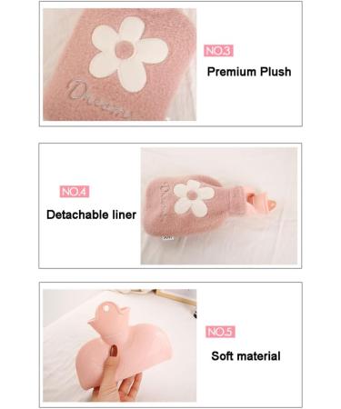 Maies Small Hot Water Bottle 1000ml - Soft Plush Cover for Hot & Cold Therapy | Cute Heating Bag for Comfortable Relief - Buy Online on GoSupps.com