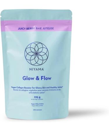 Vegan Collagen Powder NIYAMA Glow & Flow | For Healthy Skin Hair Joints & Bones | Collagen boosting Supplement with Hyaluronic Acid Biotin & Marine Trace Minerals | Juicy Berry Flavour (30 servings) - Buy Online on GoSupps.com