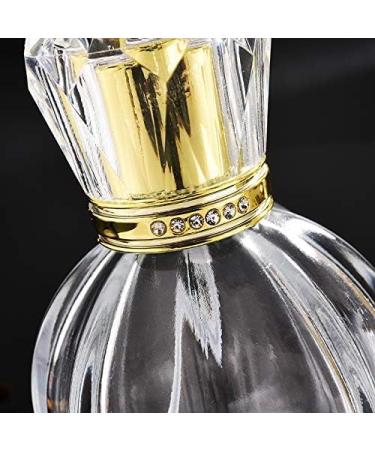 50ml Empty Glass Perfume Spray Atomiser Gold Crystal Cap Oval Bottle - Buy Online on GoSupps.com