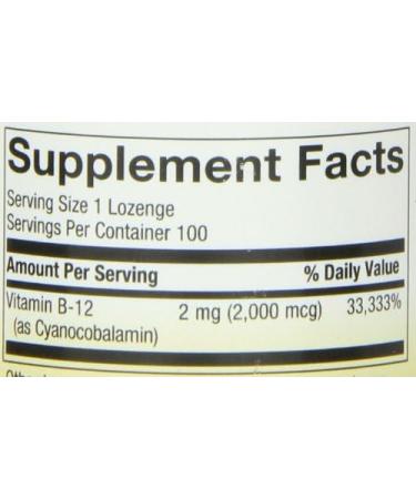Nature's Way Vitamin B12 Lozenge 2000mcg - 100 Count (Pack of 1) - Buy Online on GoSupps.com