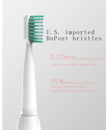 HKF Sonic Electric Toothbrush - USB Rechargeable with 40 Days Use, Smart Timer, 5 Modes & 4 Brush Heads - White - Buy Online on GoSupps.com
