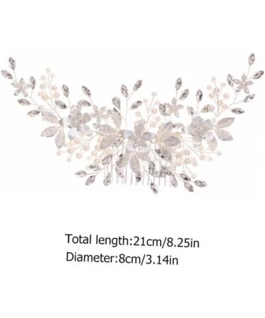 FRCOLOR Alloy Pearl Hair Comb wedding headpiece for bride flower hair comb wedding leaf wedding rhinestone hair accessories Headwear Decor diamond white bridesmaid Imitation pearls abs - Buy Online on GoSupps.com
