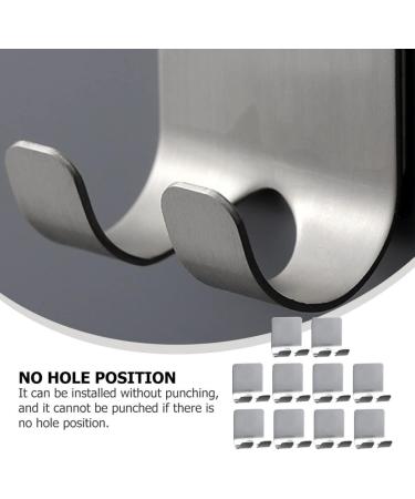 Buy Homsfou 40 PTH Strong Sticky Hooks | Stainless Steel & Aluminum Alloy Wall Rack for Razors & Clothes | Durable No Track Design - Buy Online on GoSupps.com