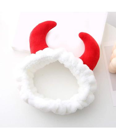 S-Trouble Pl sch Red Ochse Devil Horns Headband | Funny Makeup Shower Hairband for Girls | Festival & New Year Party Accessory - Buy Online on GoSupps.com