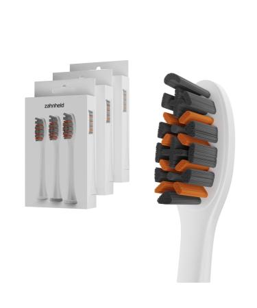 Zahnheld brush head Pro X-Clean | Medium-hard replacement heads for Gero sonic toothbrush | Effective cleaning 9 pieces (1 pack) white