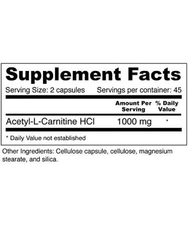 Acetyl-L-Carnitine (ALC) 500mg Capsules for Memory & Nerves - 90 Count - Buy Online on GoSupps.com