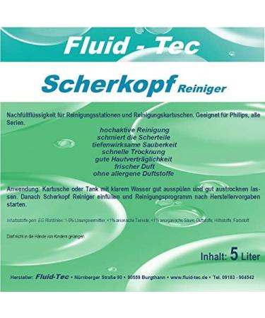 Fluid-Tec 5L Shaving Head Cleaner Refill for Philips Electric Razors - Compatible with 5000 7000 8000 9000 Jet Clean - Smart Clean + Outlet Tap (1 Pack) - Buy Online on GoSupps.com