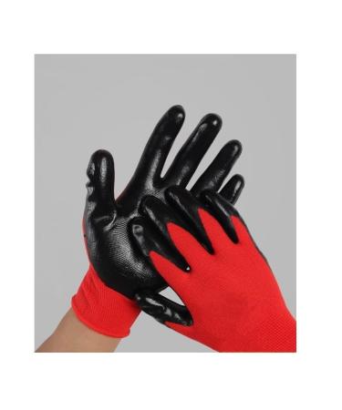12 Pairs of Nitrile Gloves Safety Work Gloves Thick wear-Resistant Non-Slip Nylon Gloves R b
